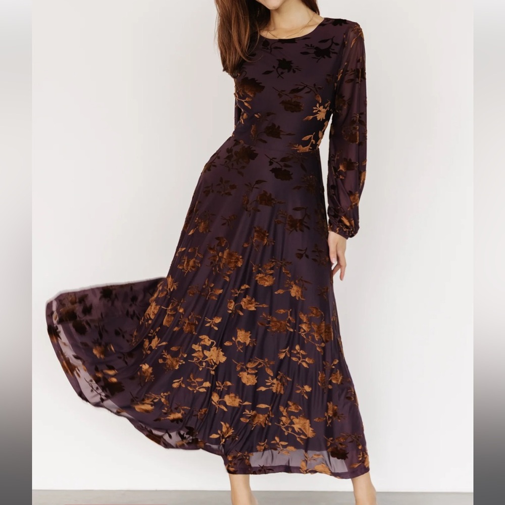 Elegant Floral Long Sleeve Dress